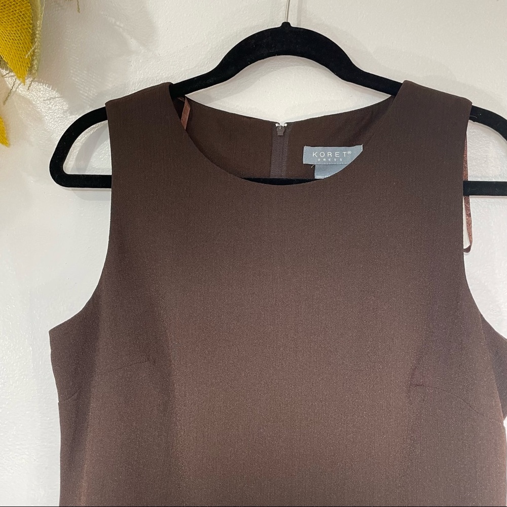 NWT KORET DRESS size 8 Sleeveless crewneck brown double layered dress - Picture 5 of 5